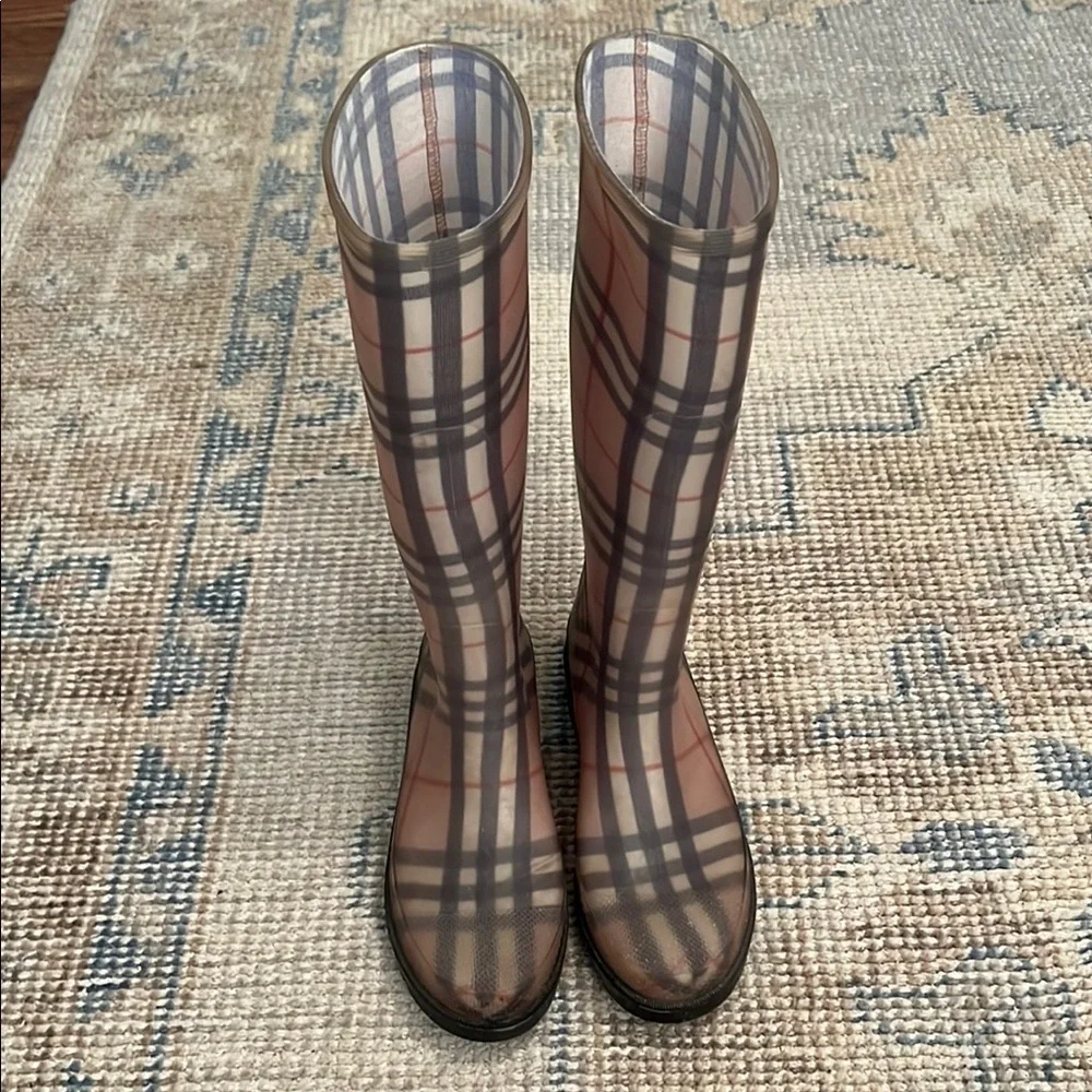 Burberry Knee-High Rubber Rain Boots - Picture 2 of 6